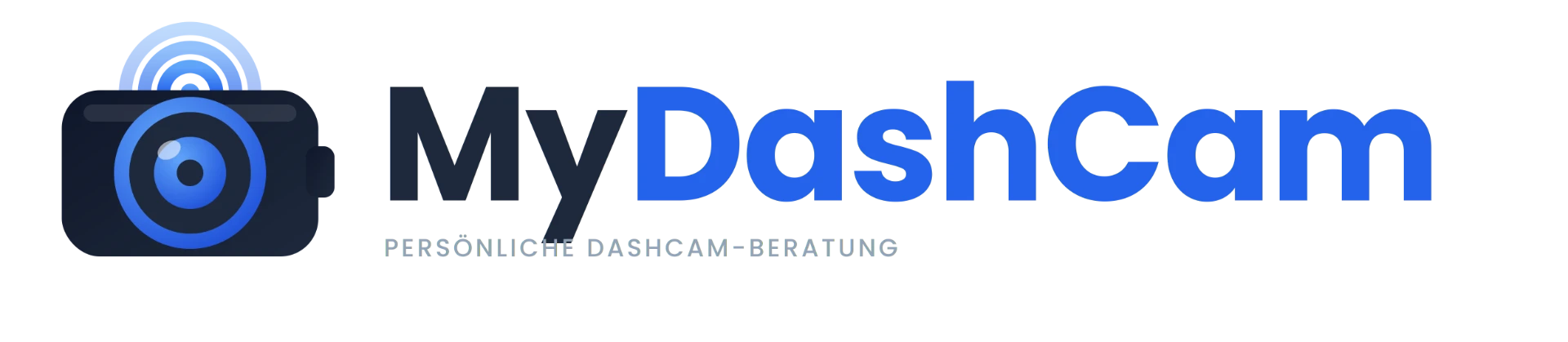 MyDashCam Logo mit Slogan: Persönliche Dashcam-Beratung